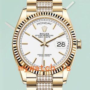 Rolex Day-Date Mens 36mm m128238-0082 President Bracelet Gold-tone: Genuine vs. Replica