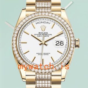 Rolex Day-Date 36mm Mens m128348rbr-0048 Diamond Bezel: Genuine vs. Replica Analysis